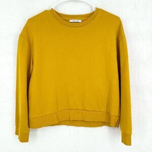 Zara Trafaluc Mustard Yellow Crewneck Long Sleeve Sweatshirt Women's Small‎